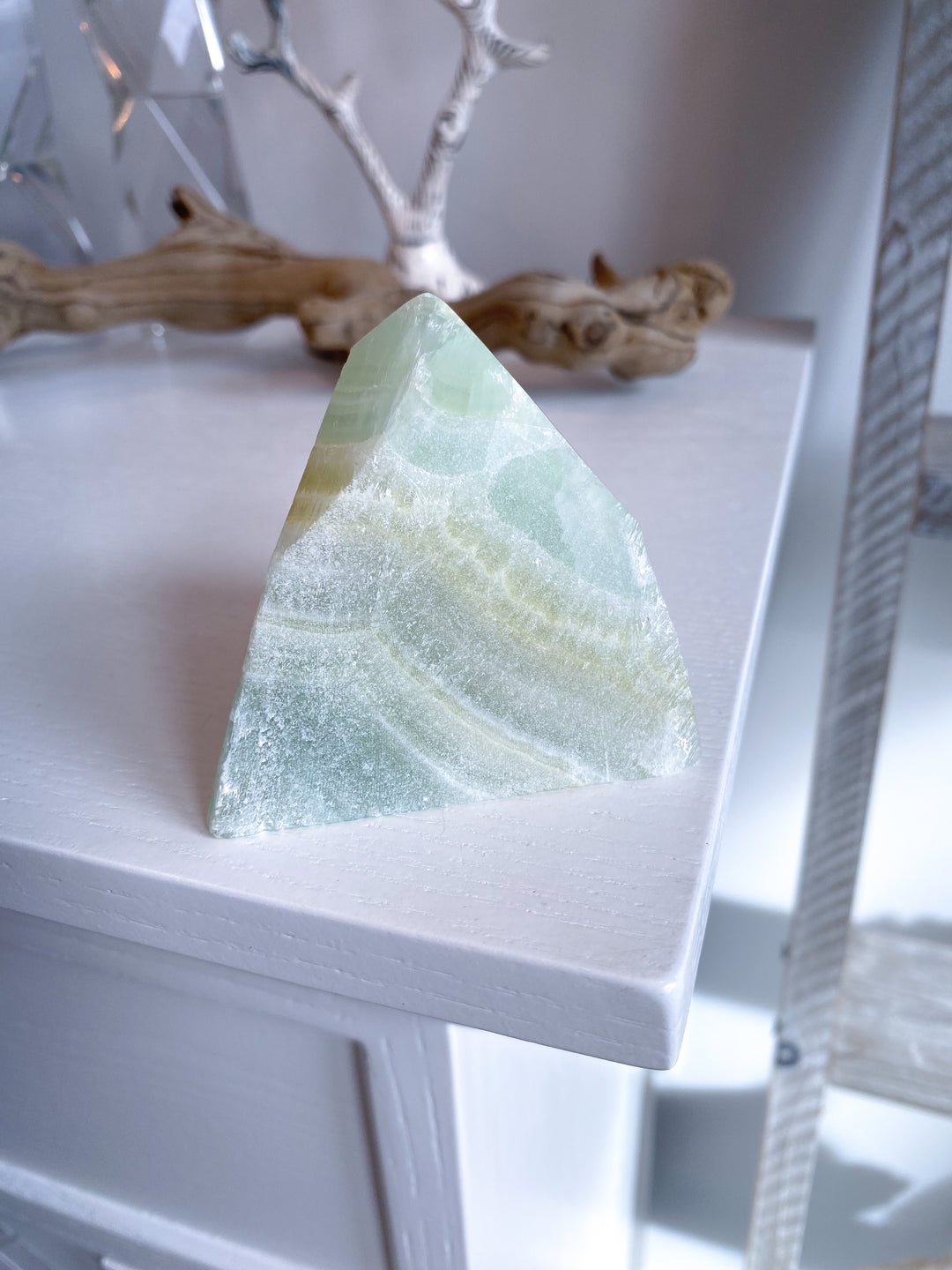 Pistachio Calcite Top Polish #5 - Green Calcite