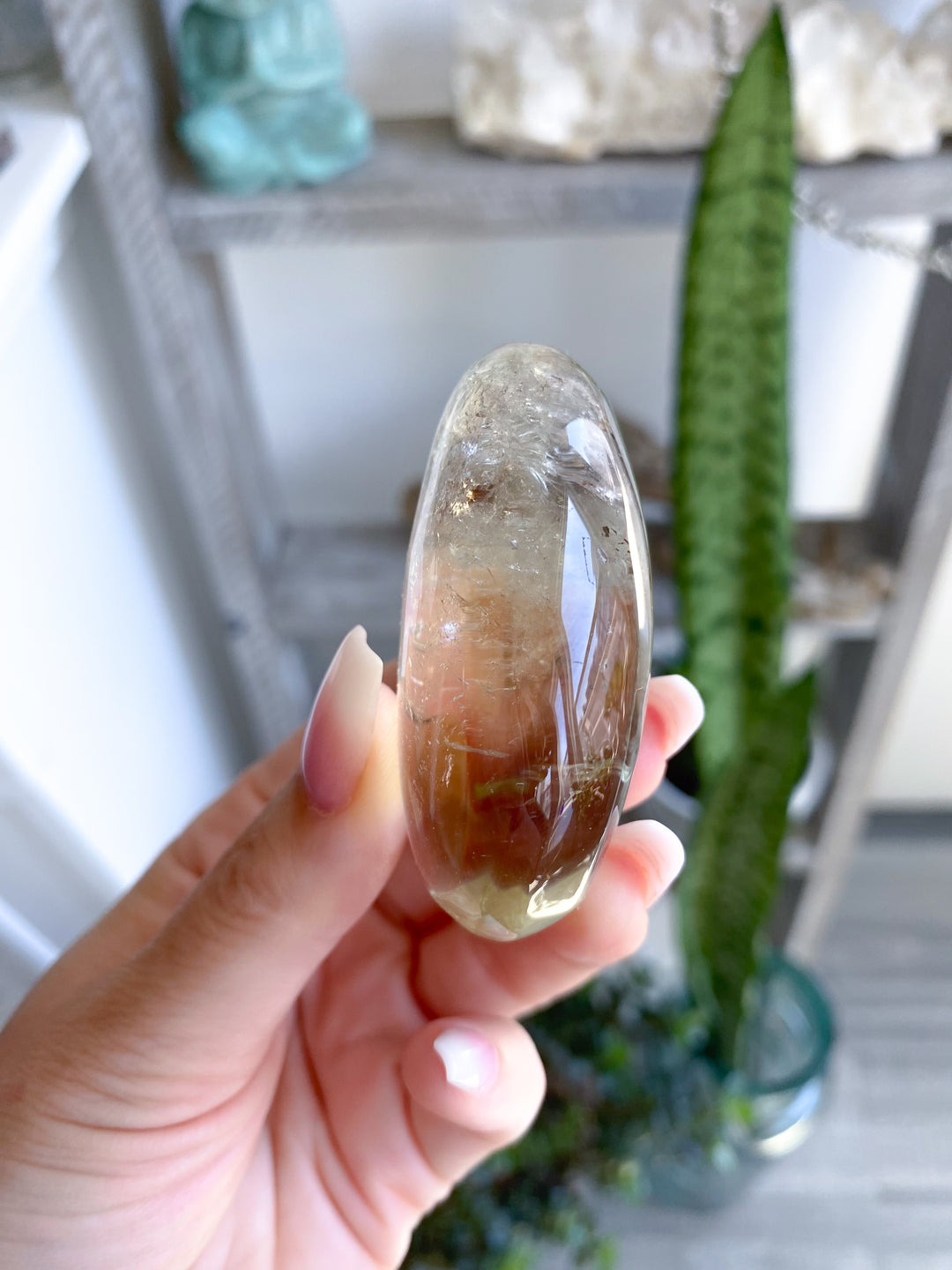Ombre, Good Clarity Smokey Citrine Palm #3