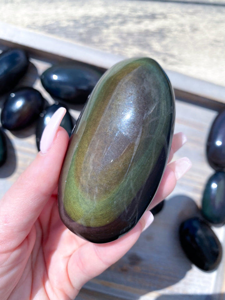 Rainbow Obsidian Palm Stone