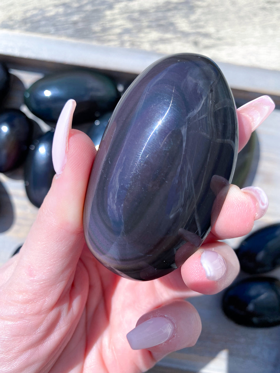 Rainbow Obsidian Palm Stone