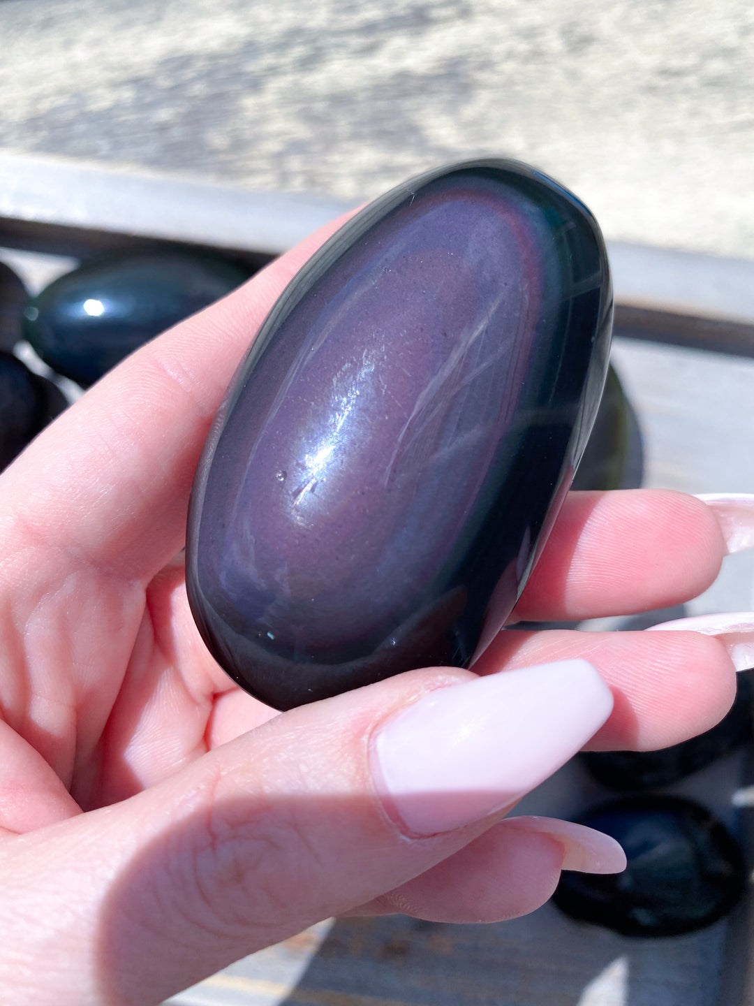 Rainbow Obsidian Palm Stone