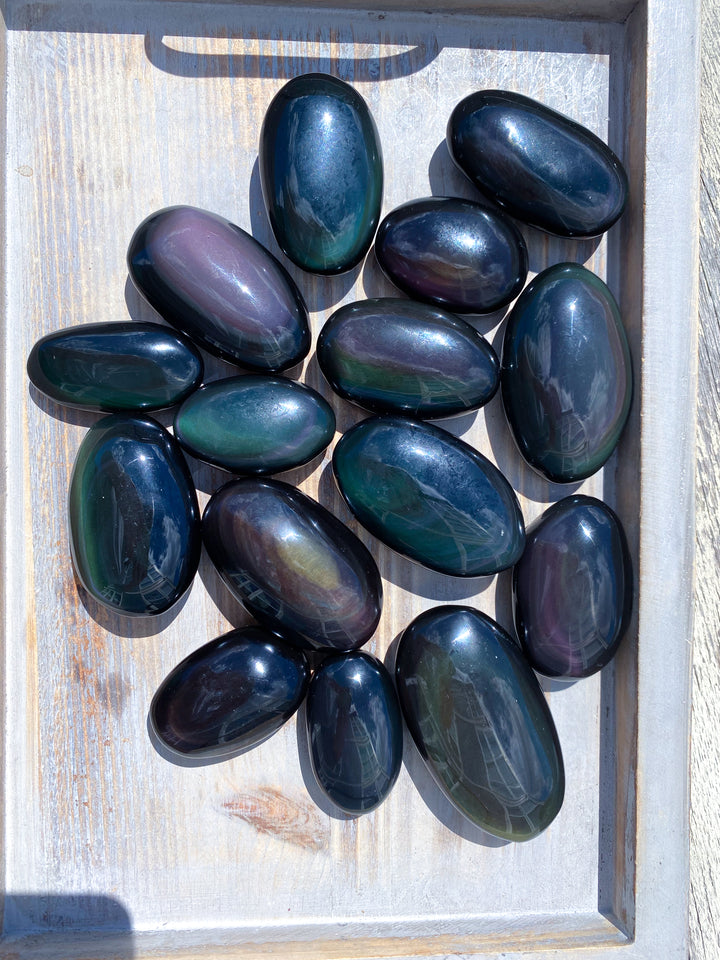 Rainbow Obsidian Palm Stone