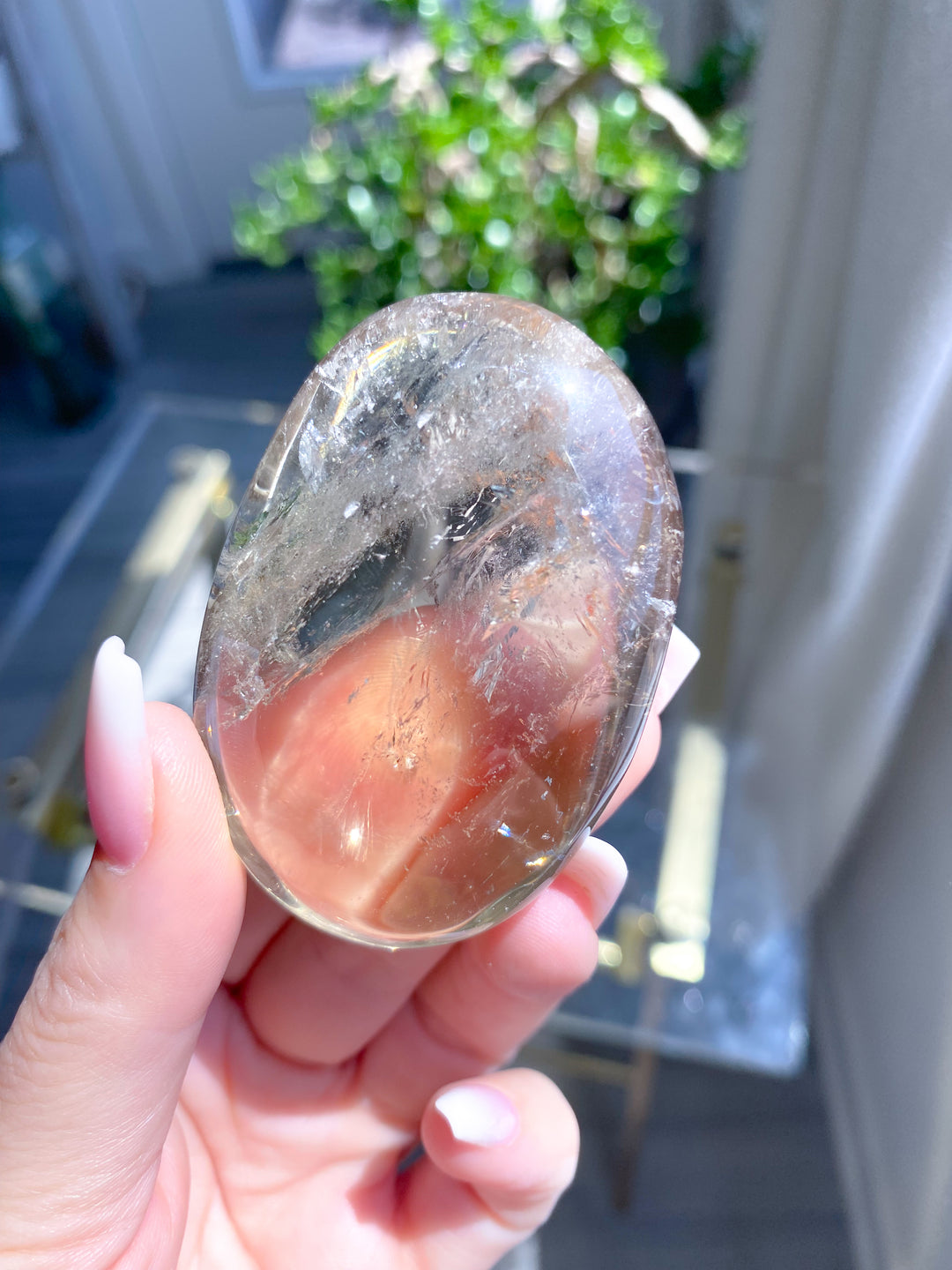 Ombre, Good Clarity Smokey Citrine Palm #3