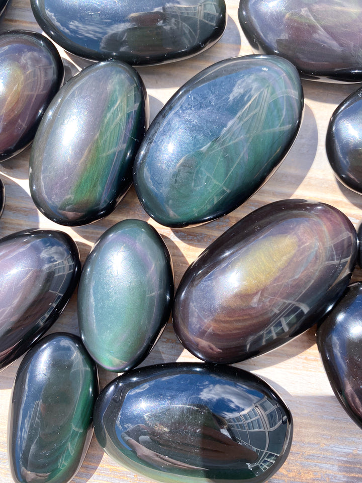 Rainbow Obsidian Palm Stone