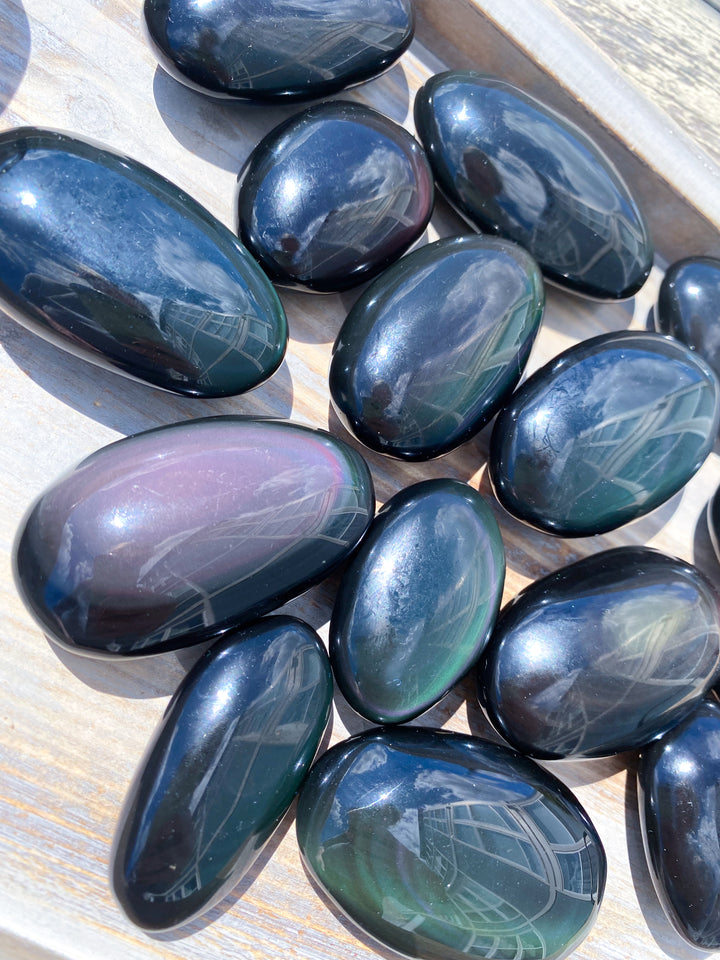 Rainbow Obsidian Palm Stone