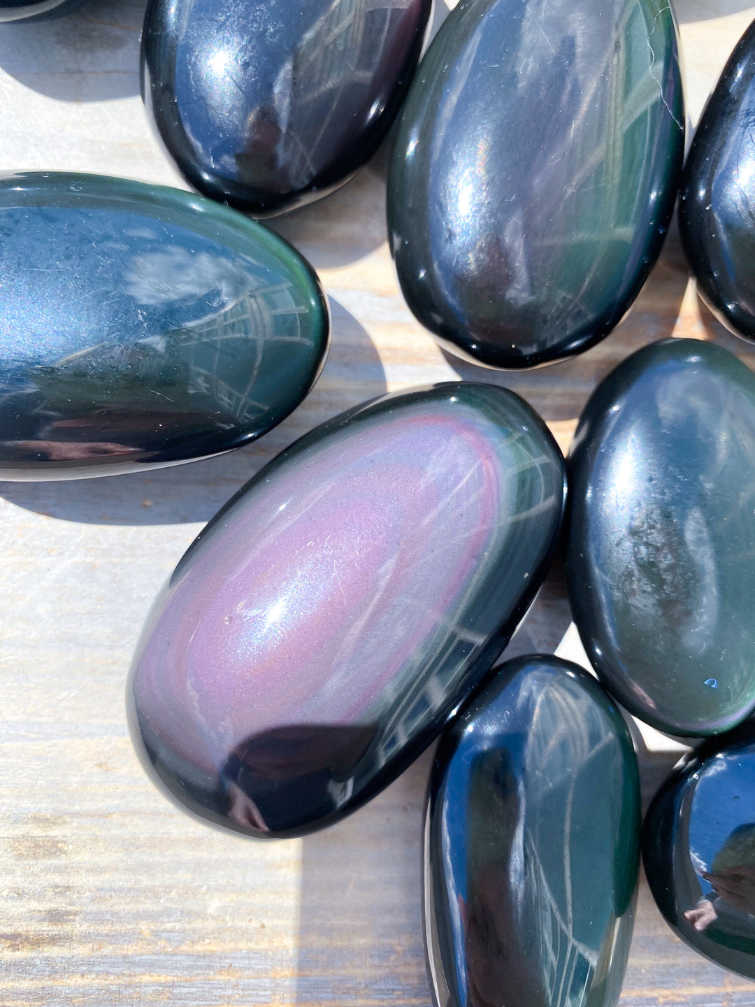 Rainbow Obsidian Palm Stone