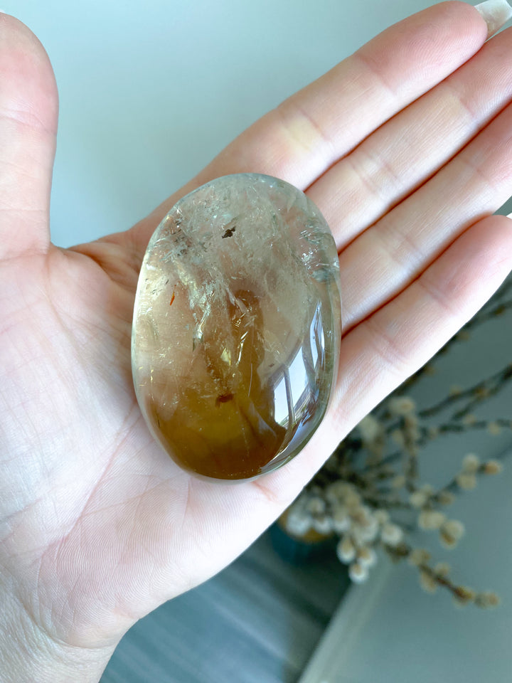 Ombre, Good Clarity Smokey Citrine Palm #3