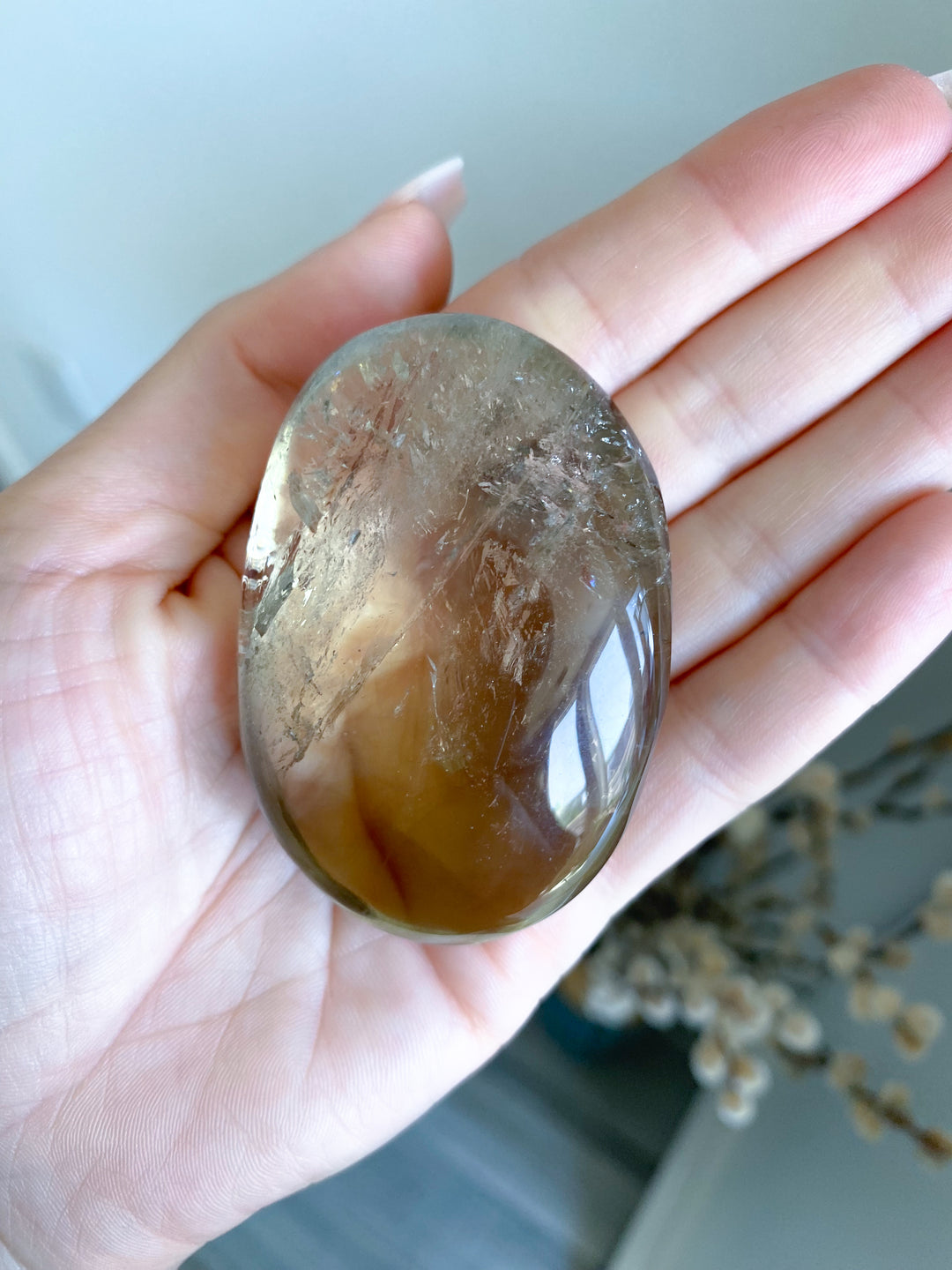 Ombre, Good Clarity Smokey Citrine Palm #3