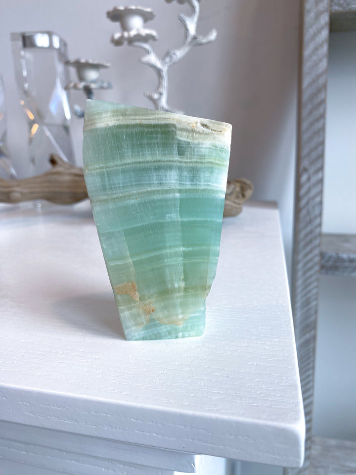 Tall, Large Pistachio Calcite Raw Freeform #1 - Green Calcite