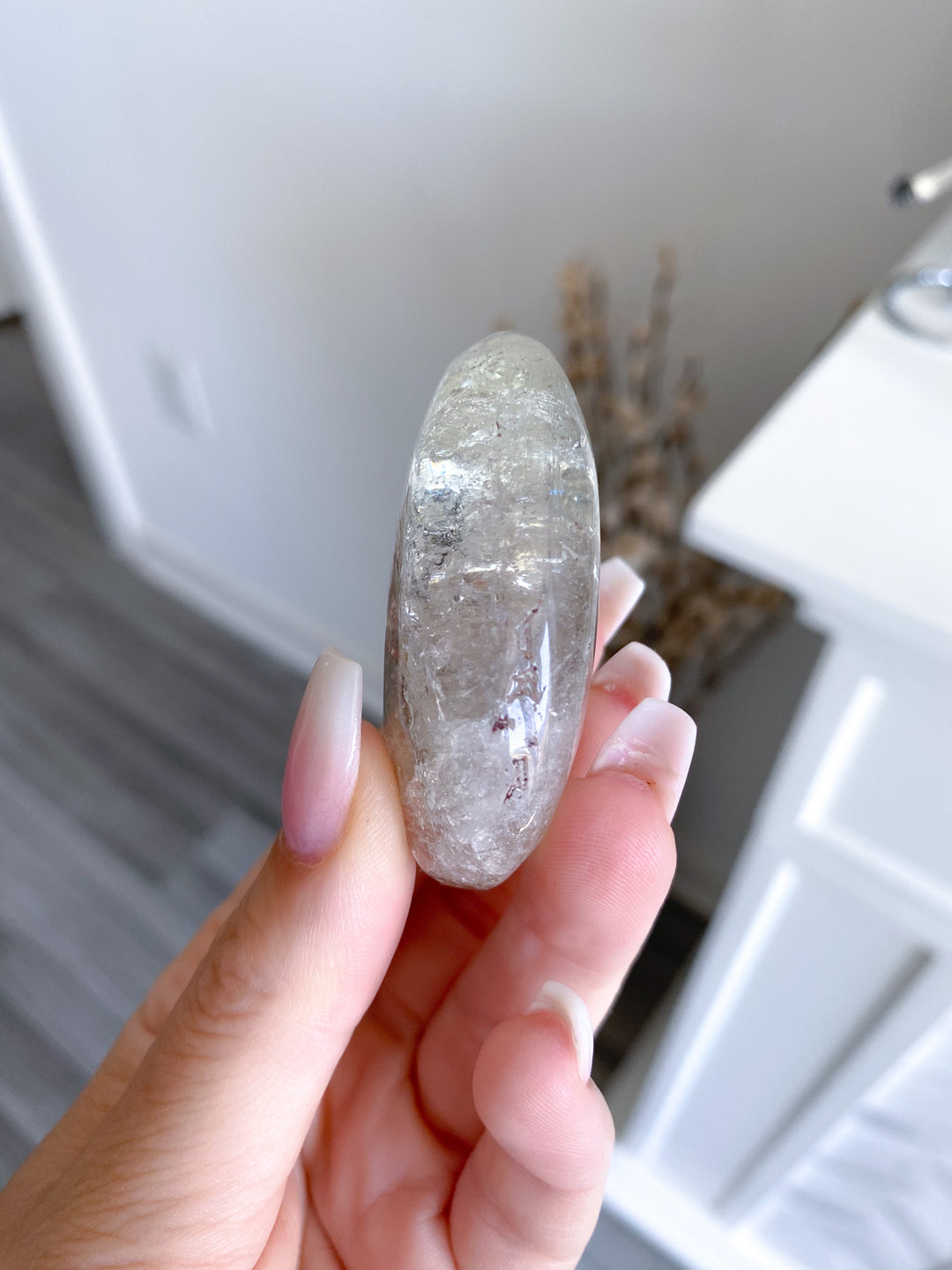 Dimensional Small Natural Citrine Palm Stone #4 - Rainbows