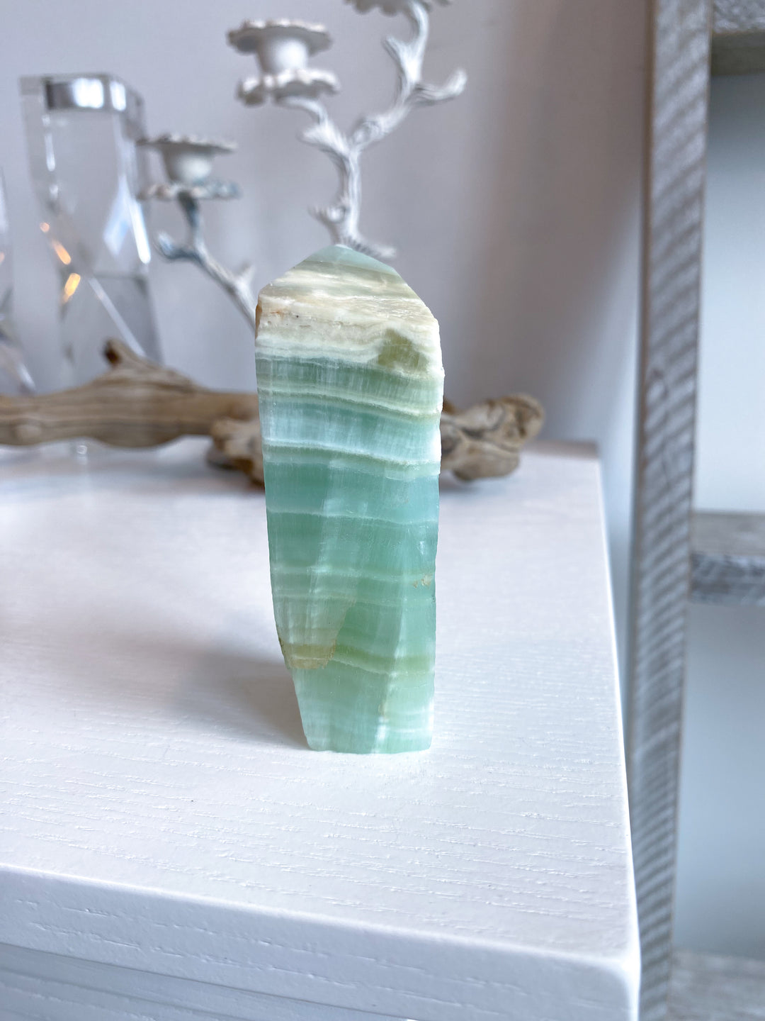 Tall, Large Pistachio Calcite Raw Freeform #1 - Green Calcite