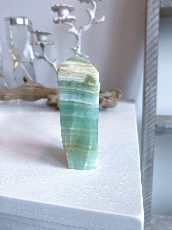 Tall, Large Pistachio Calcite Raw Freeform #1 - Green Calcite