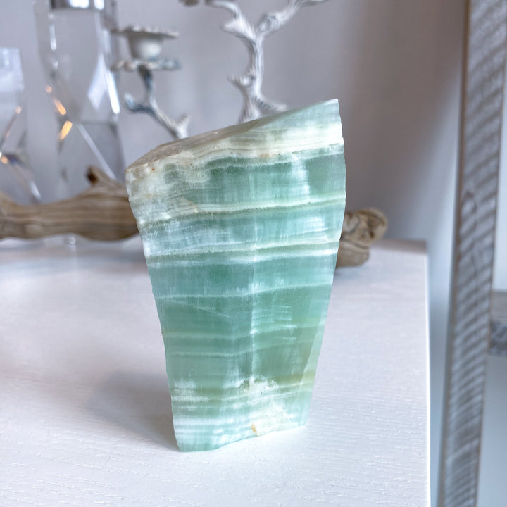 Tall, Large Pistachio Calcite Raw Freeform #1 - Green Calcite