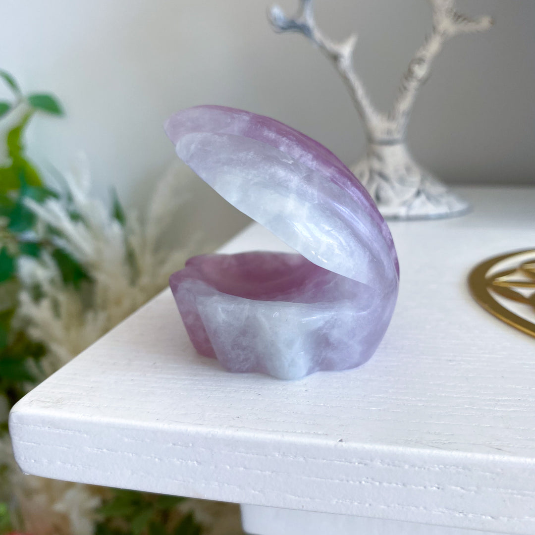 Purple Fluorite Clam Shell 
