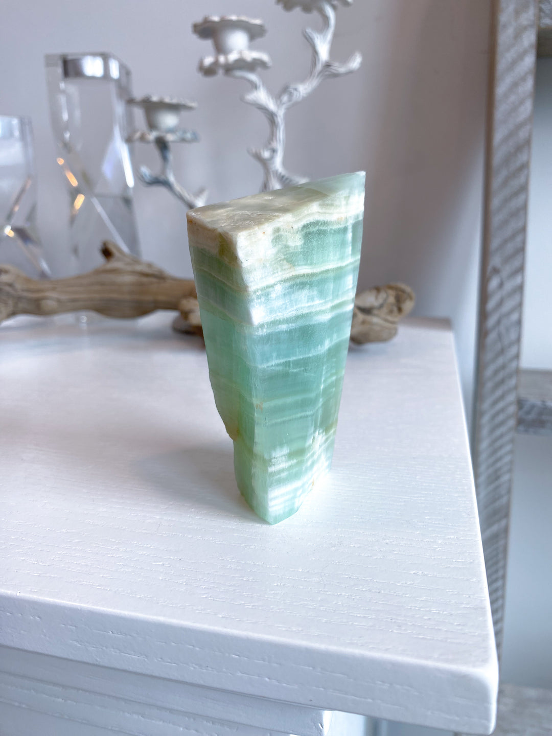 Tall, Large Pistachio Calcite Raw Freeform #1 - Green Calcite