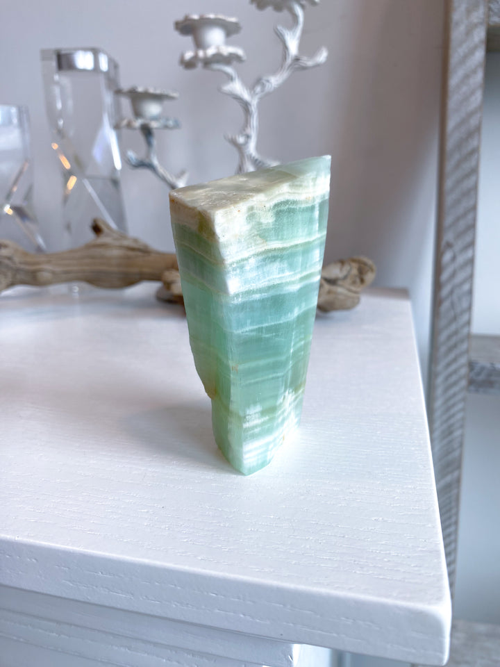 Tall, Large Pistachio Calcite Raw Freeform #1 - Green Calcite