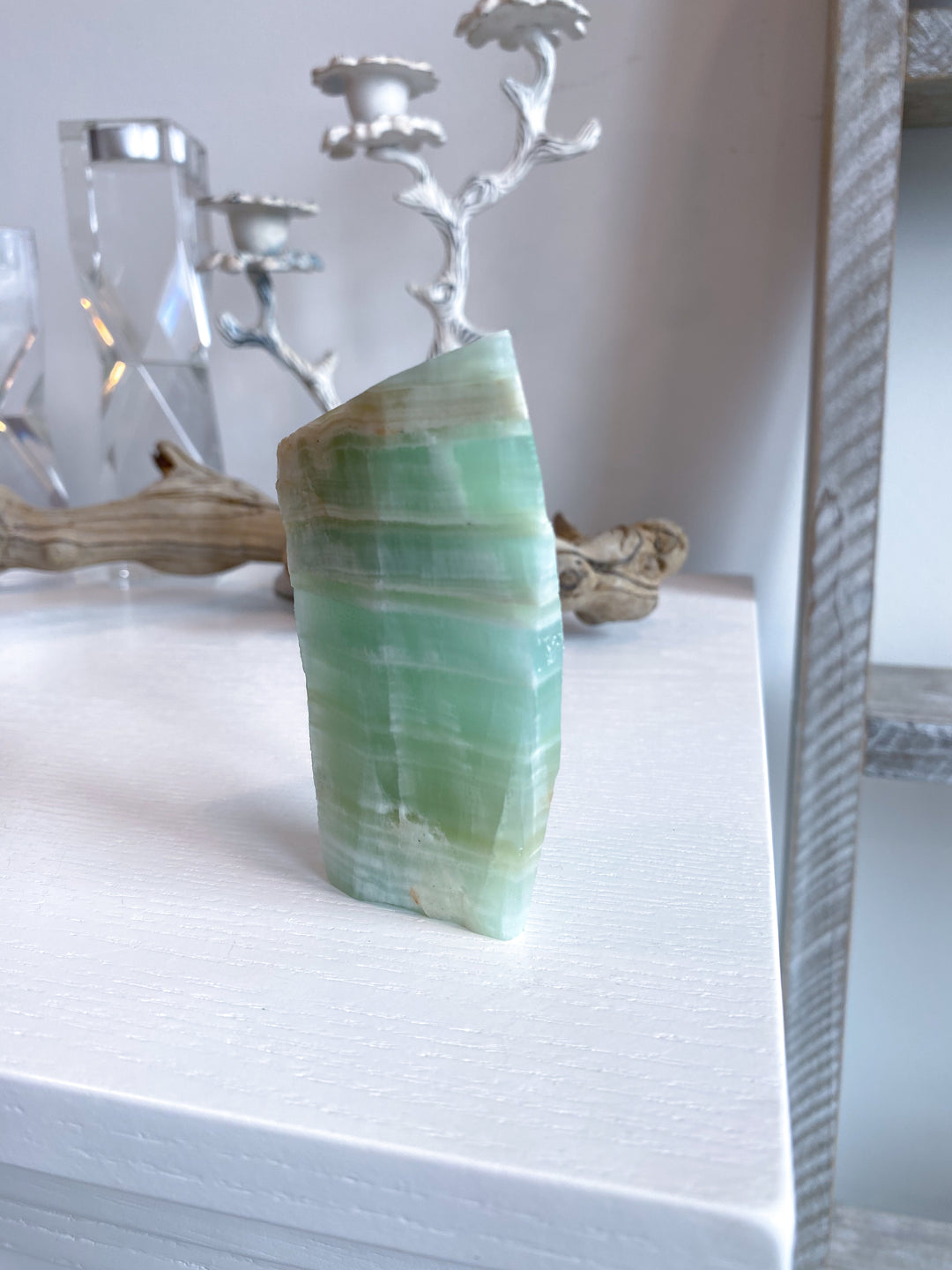 Tall, Large Pistachio Calcite Raw Freeform #1 - Green Calcite