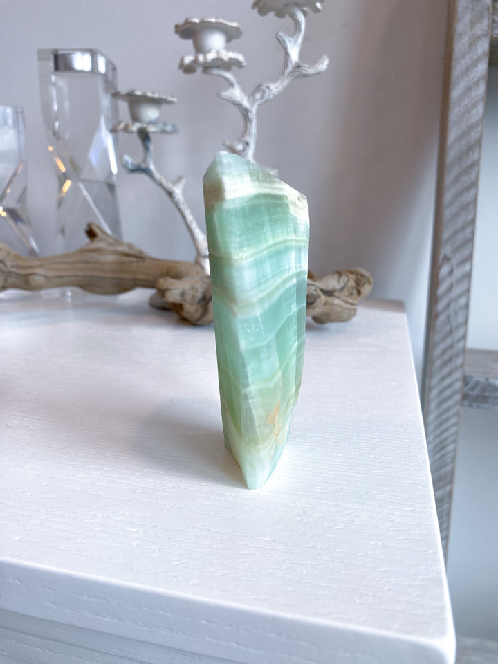 Tall, Large Pistachio Calcite Raw Freeform #1 - Green Calcite