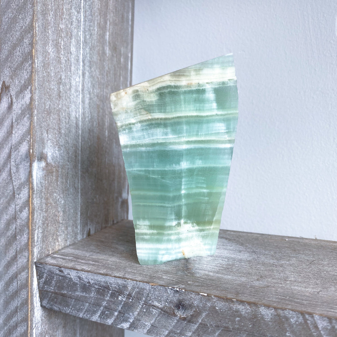 Tall, Large Pistachio Calcite Raw Freeform #1 - Green Calcite