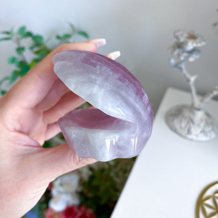 Purple Fluorite Clam Shell 