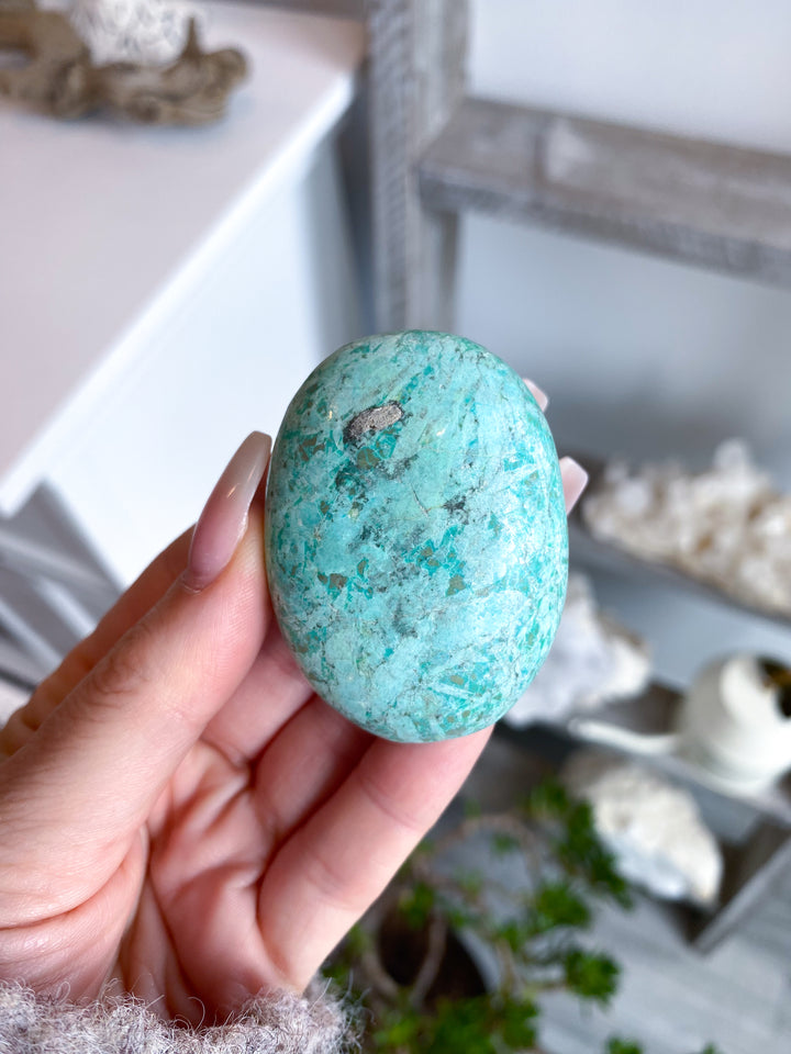 Unique Turquoise Palm Stone #7