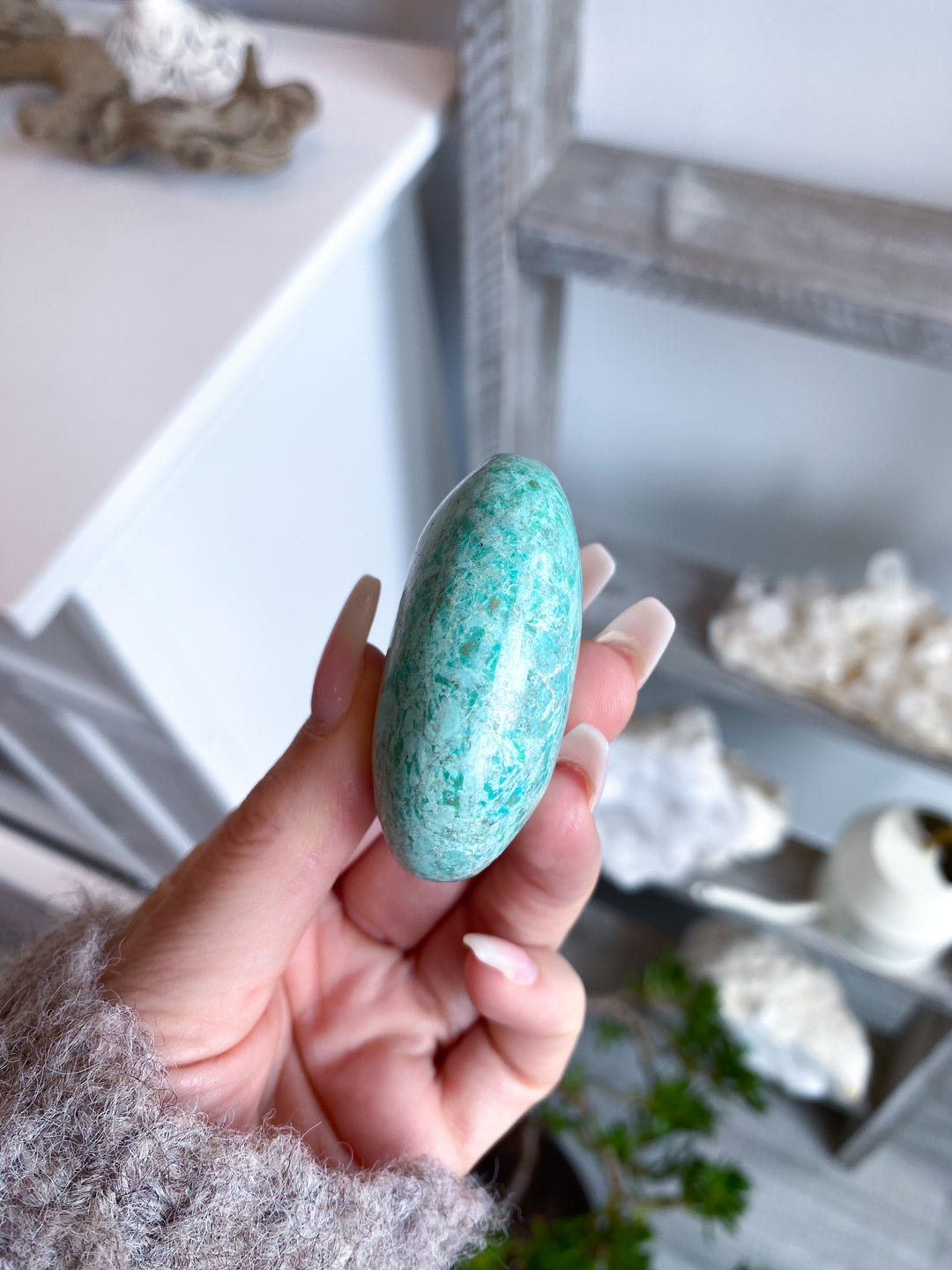 Unique Turquoise Palm Stone #7