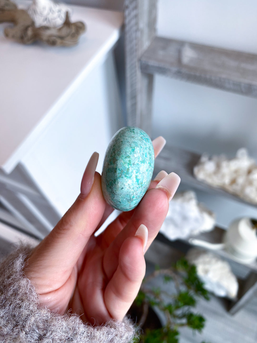 Unique Turquoise Palm Stone #7