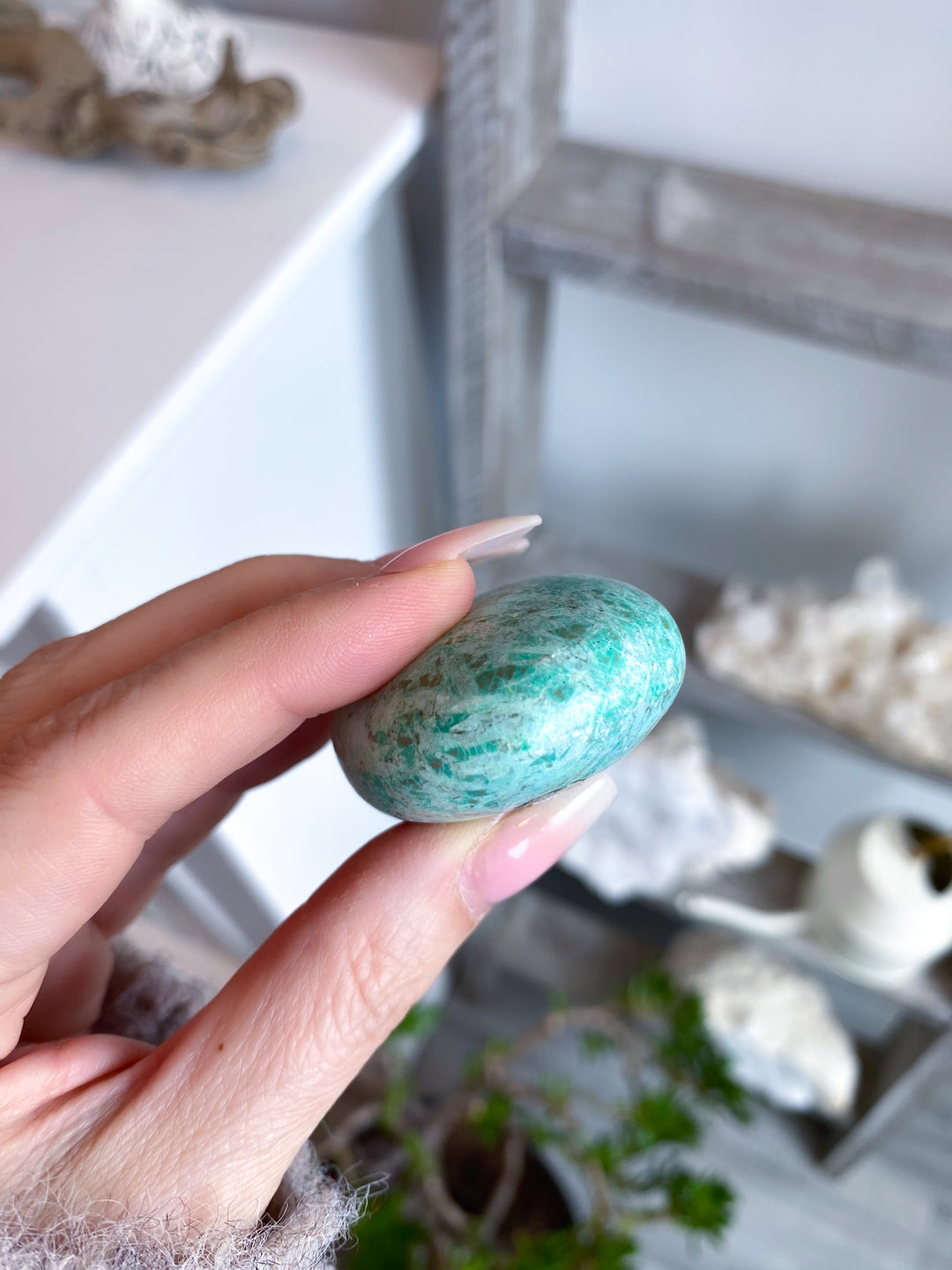 Unique Turquoise Palm Stone #7