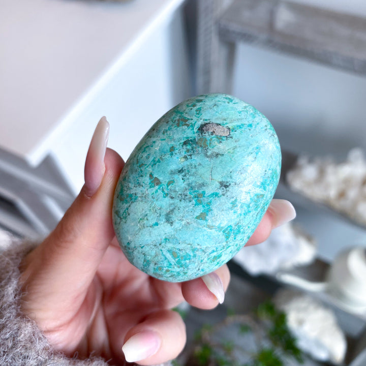 Unique Turquoise Palm Stone #7