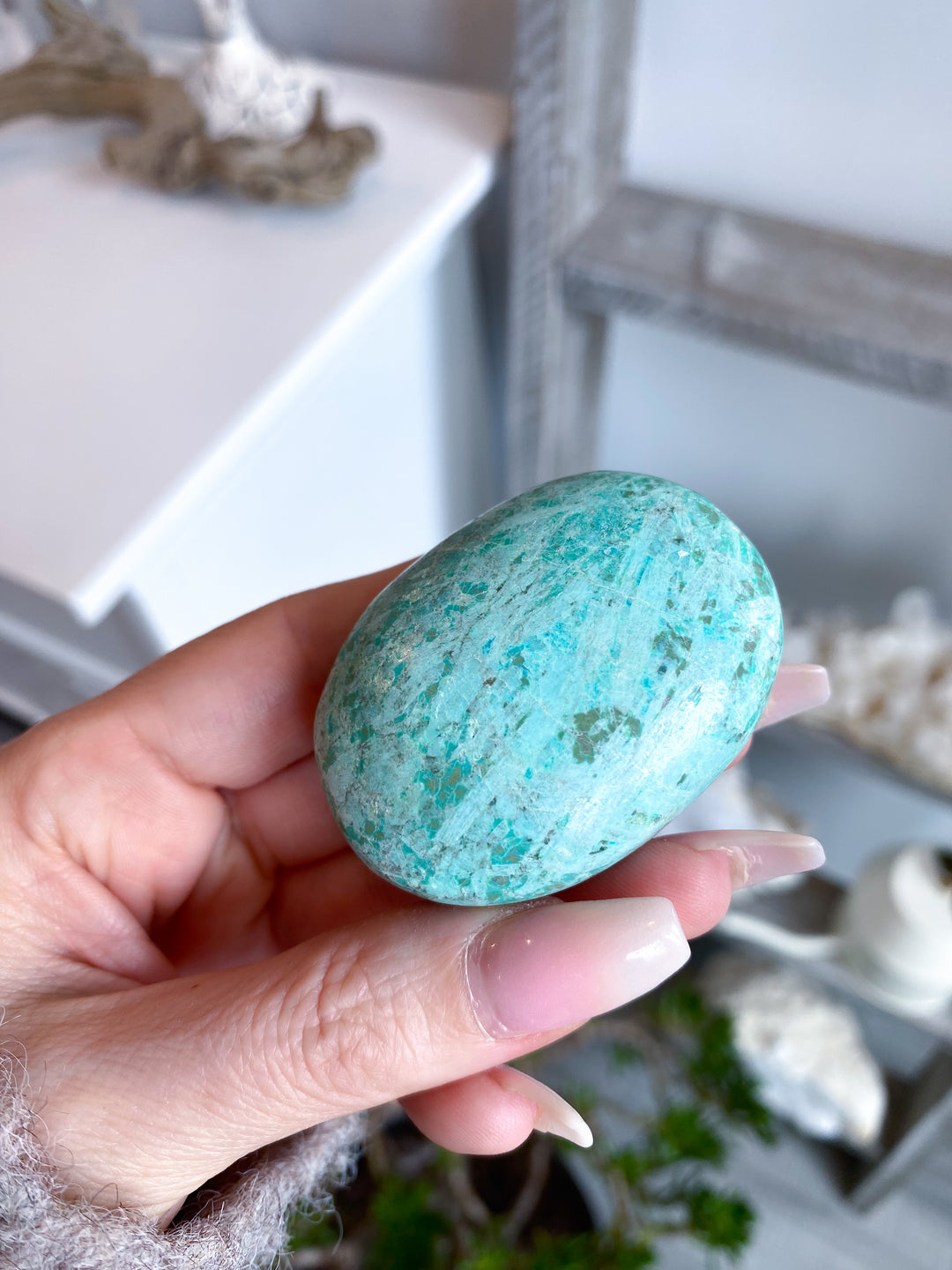 Unique Turquoise Palm Stone #7