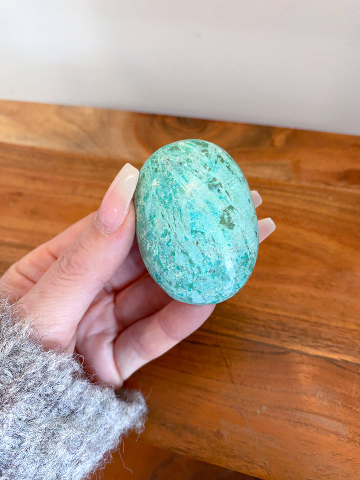 Unique Turquoise Palm Stone #7