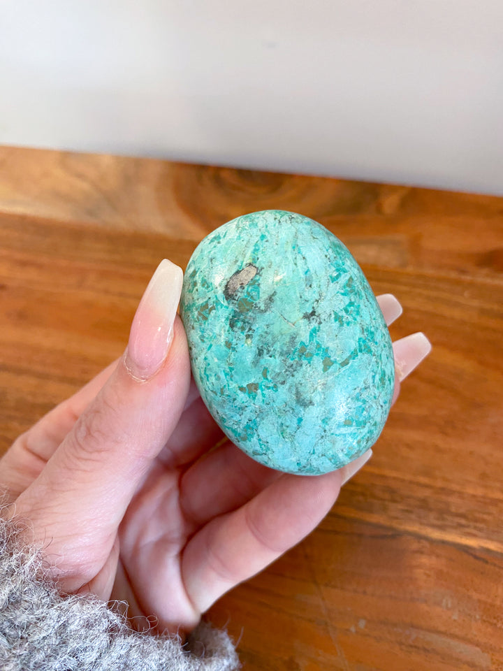 Unique Turquoise Palm Stone #7