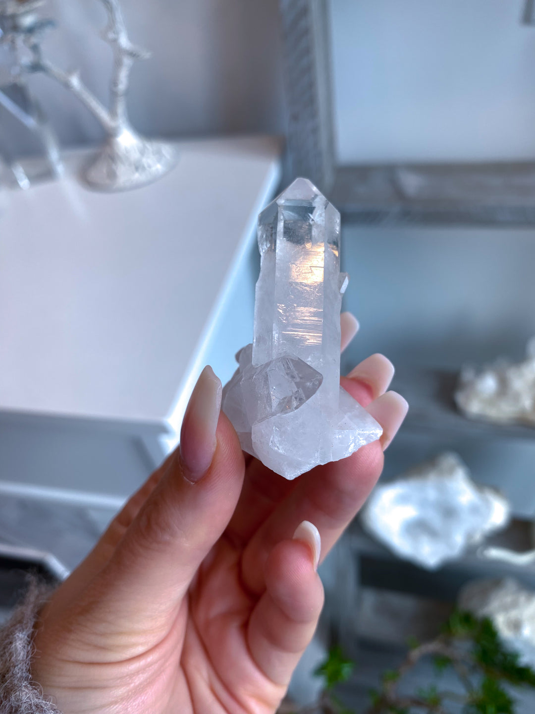 Standing Clear Quartz Cluster: Amplify Intentions