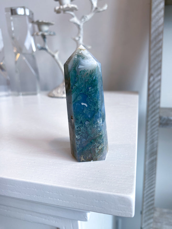 Beautiful Moss Agate Tower #6