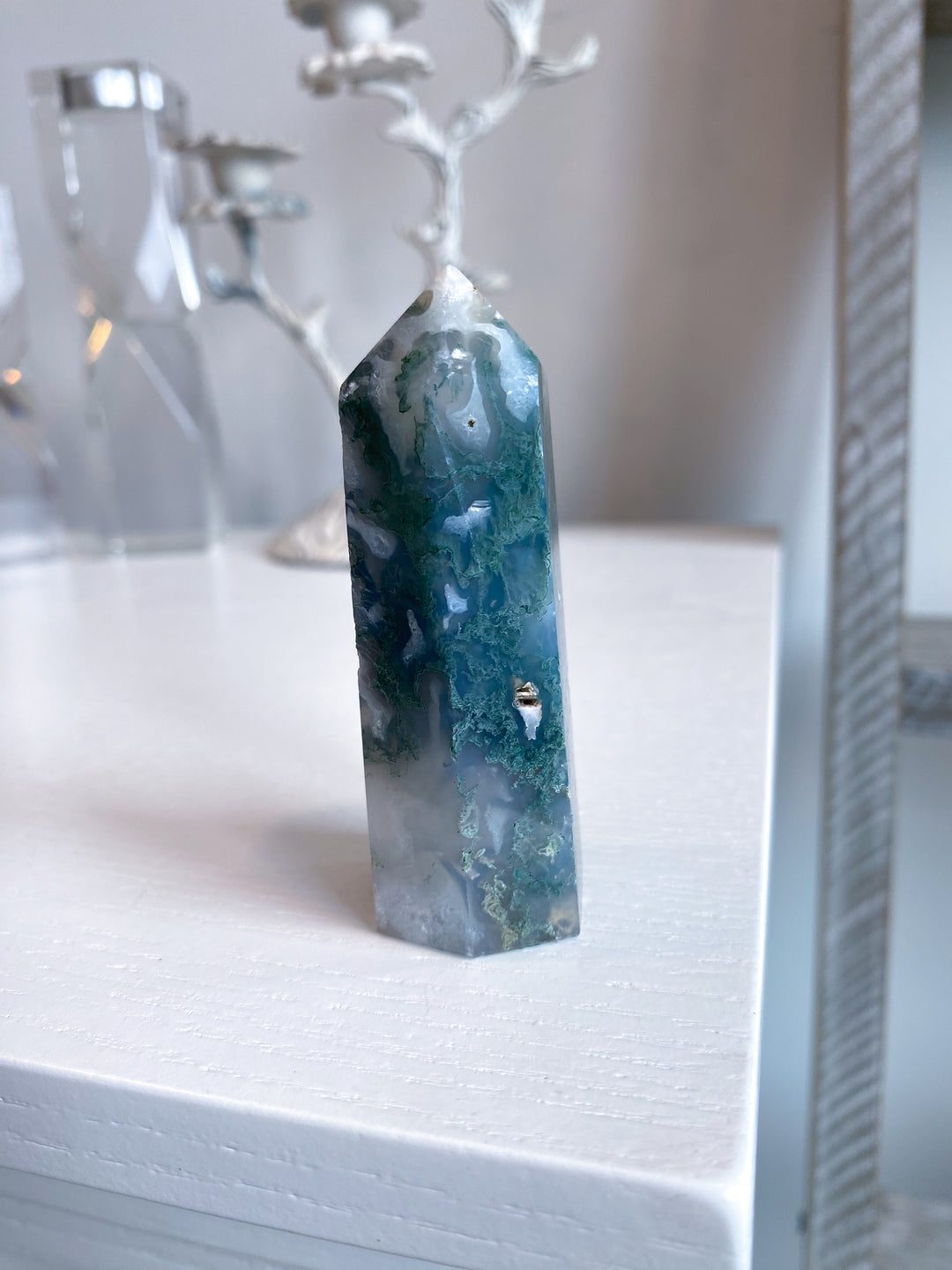 Beautiful Moss Agate Tower #6
