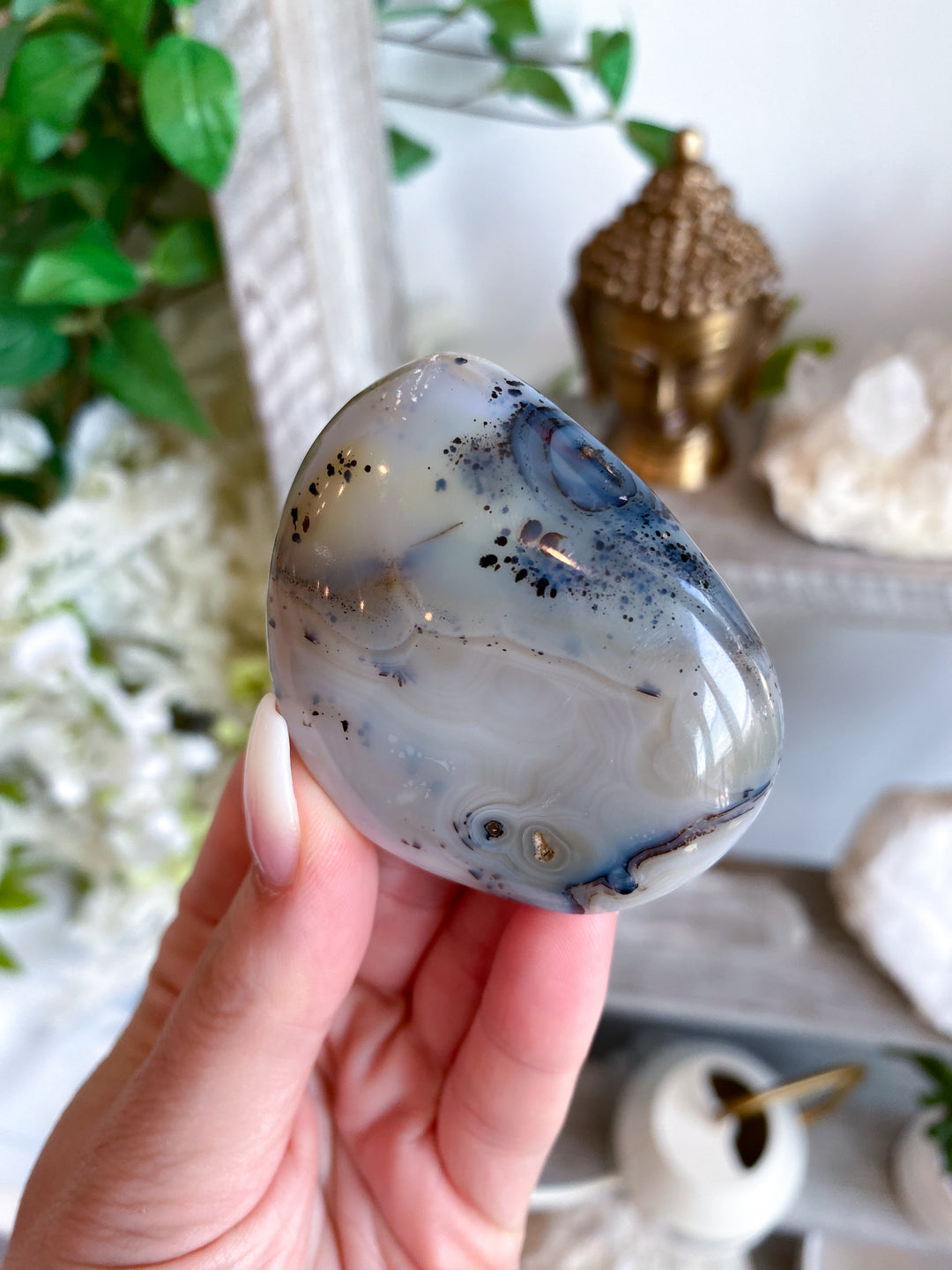 Dendritic Agate Palm Stone - Get Exact Item