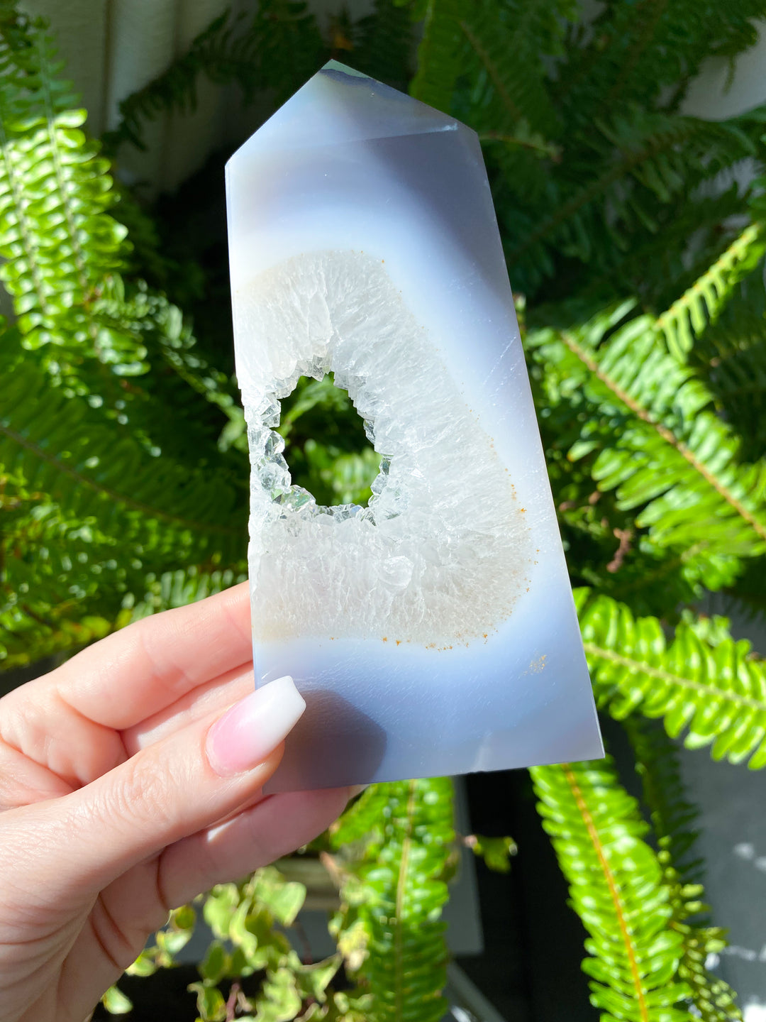 Gray Druzy Agate and Quartz Slice #2
