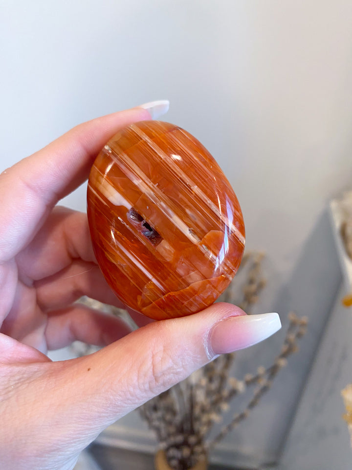 Imperfect Carnelian Palm Stone #1