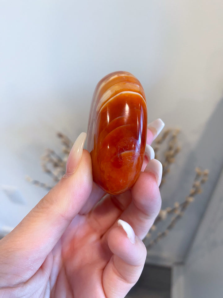 Imperfect Carnelian Palm Stone #1