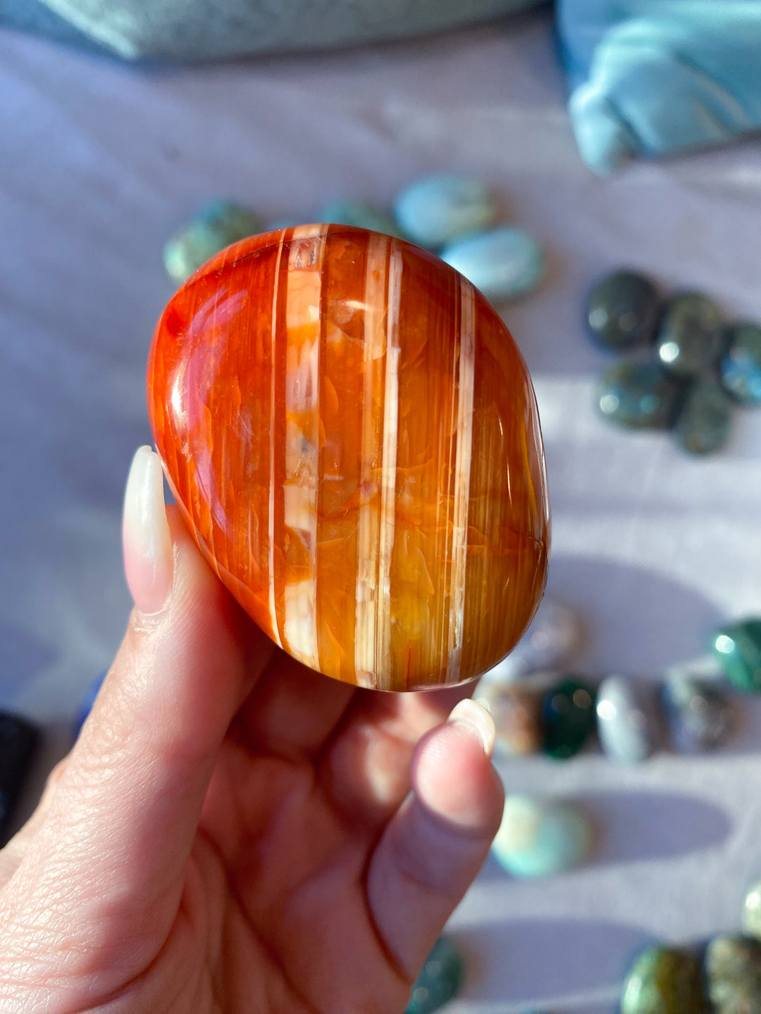 Imperfect Carnelian Palm Stone #1