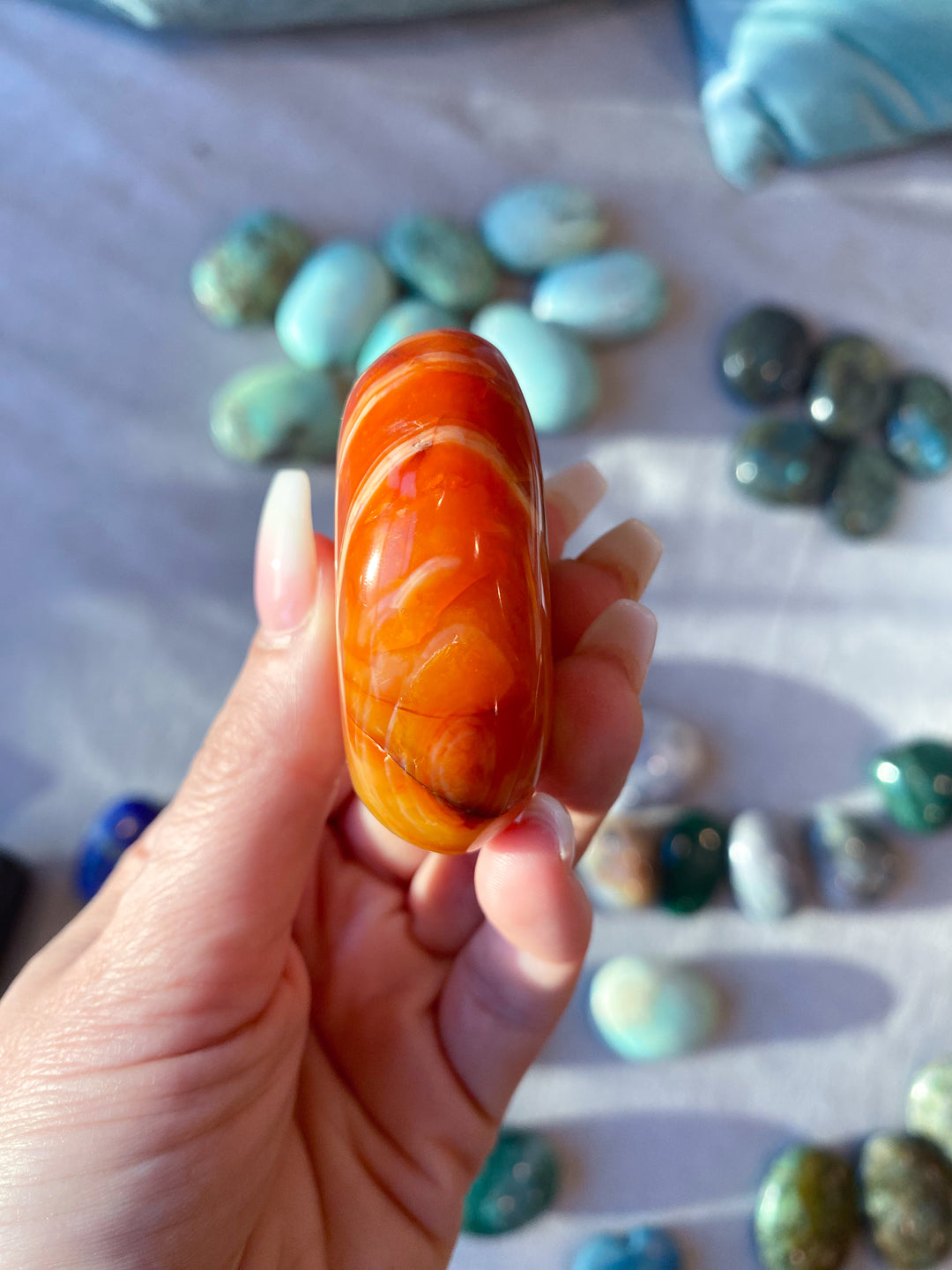 Imperfect Carnelian Palm Stone #1