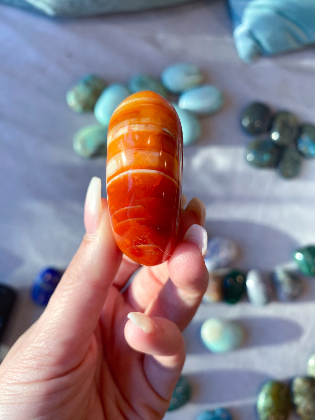 Imperfect Carnelian Palm Stone #1