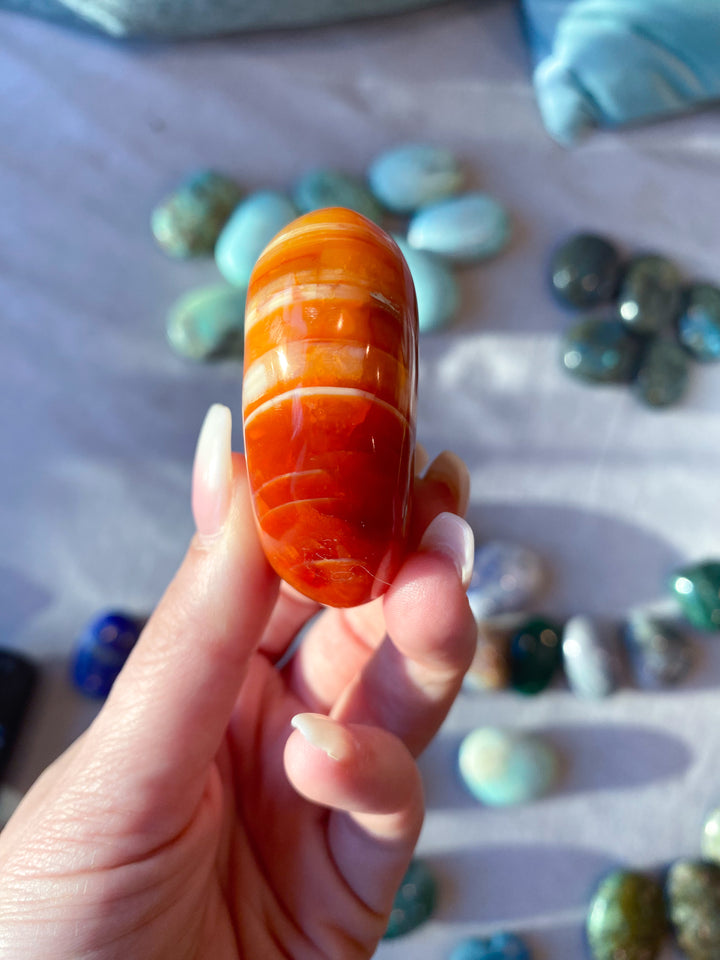 Imperfect Carnelian Palm Stone #1
