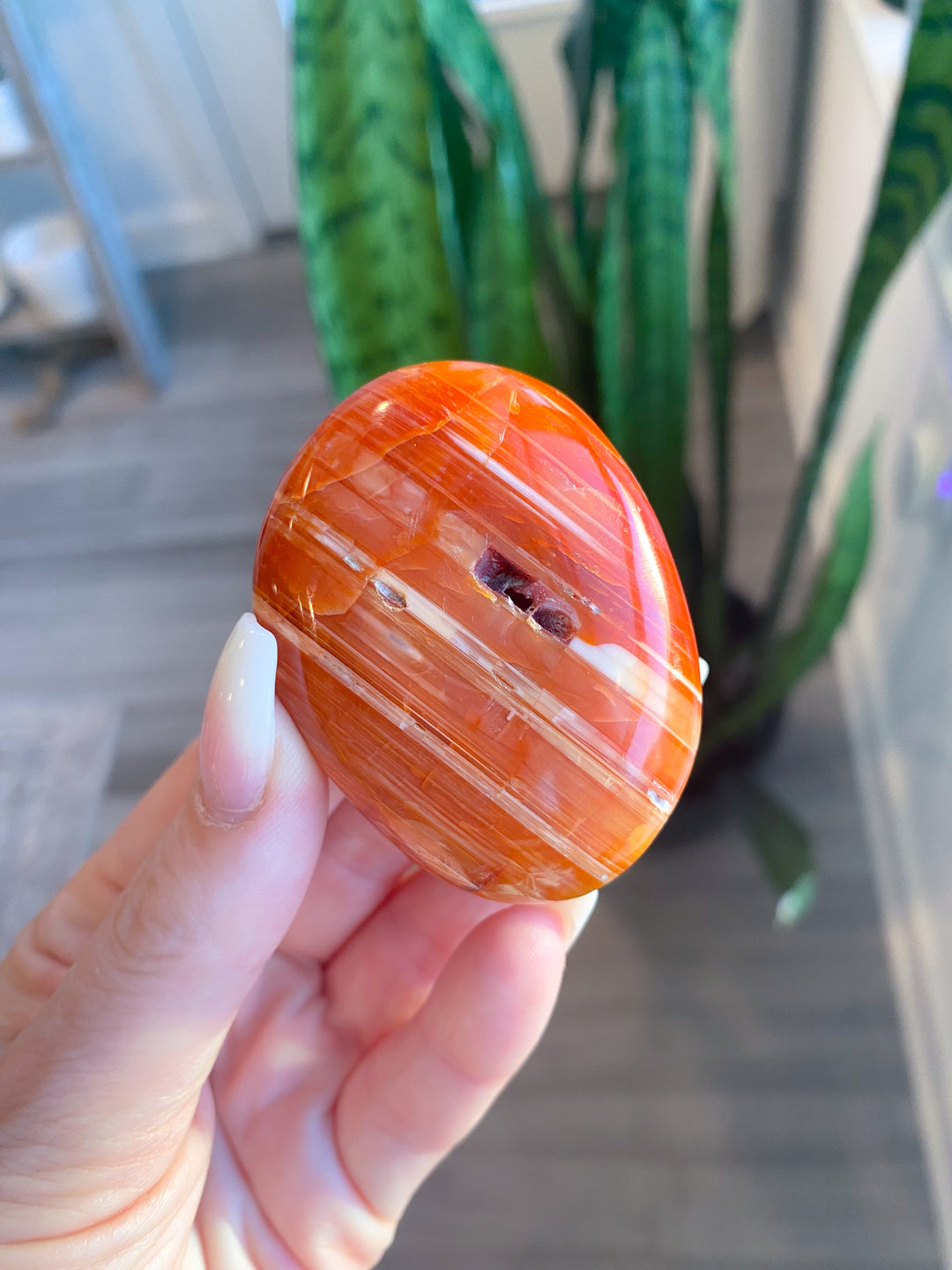 Imperfect Carnelian Palm Stone #1
