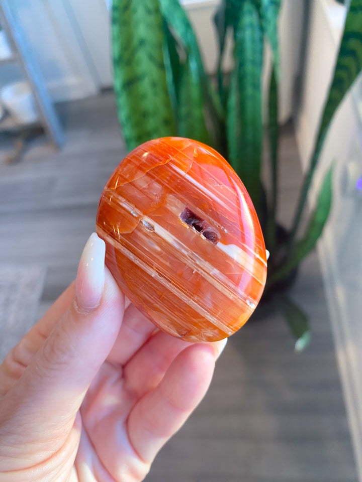 Imperfect Carnelian Palm Stone #1