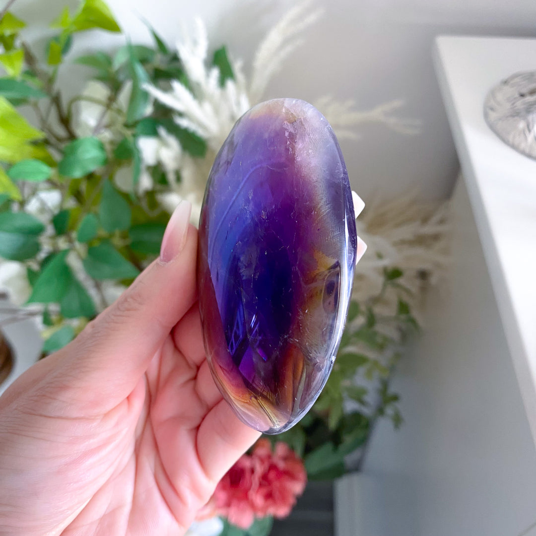 Cosmic Aura Amethyst Palm Stone 