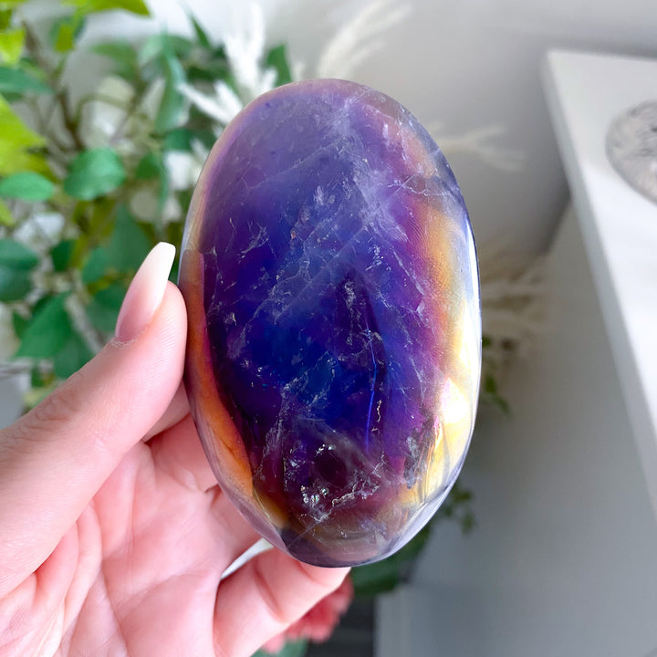 Cosmic Aura Amethyst Palm Stone 