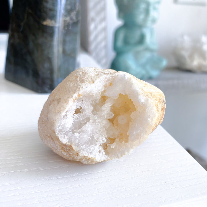 Small White Calcite Geode 