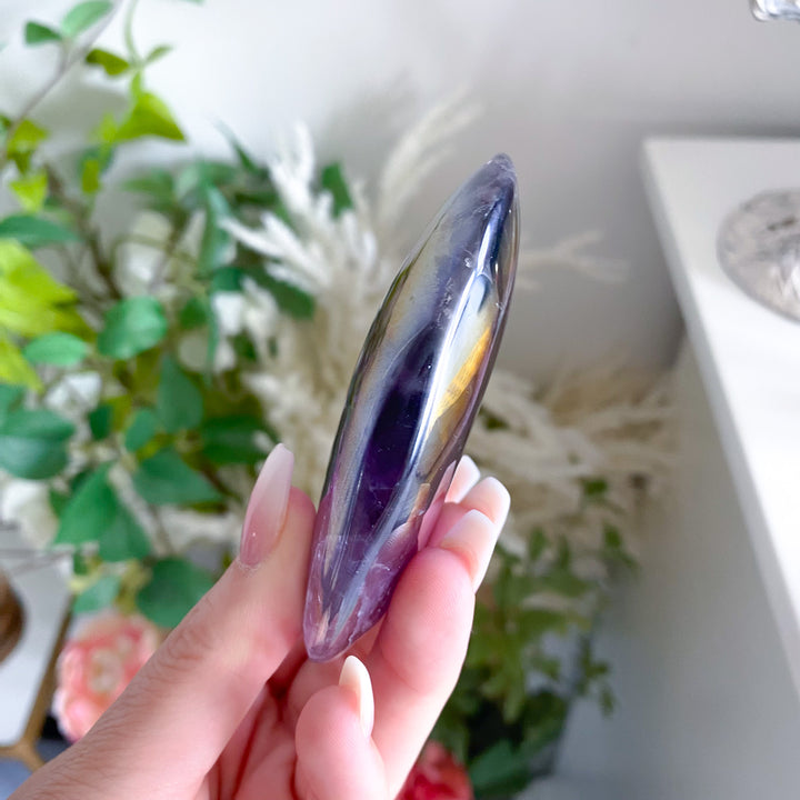 Cosmic Aura Amethyst Palm Stone 