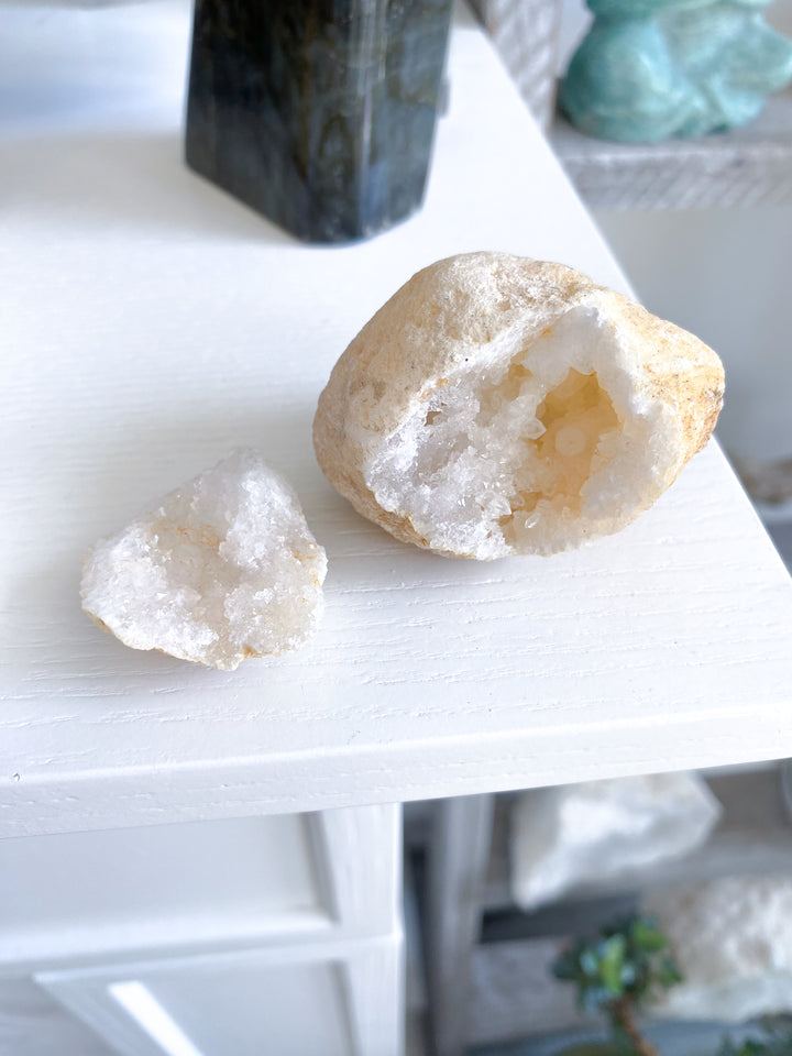 Small White Calcite Geode 